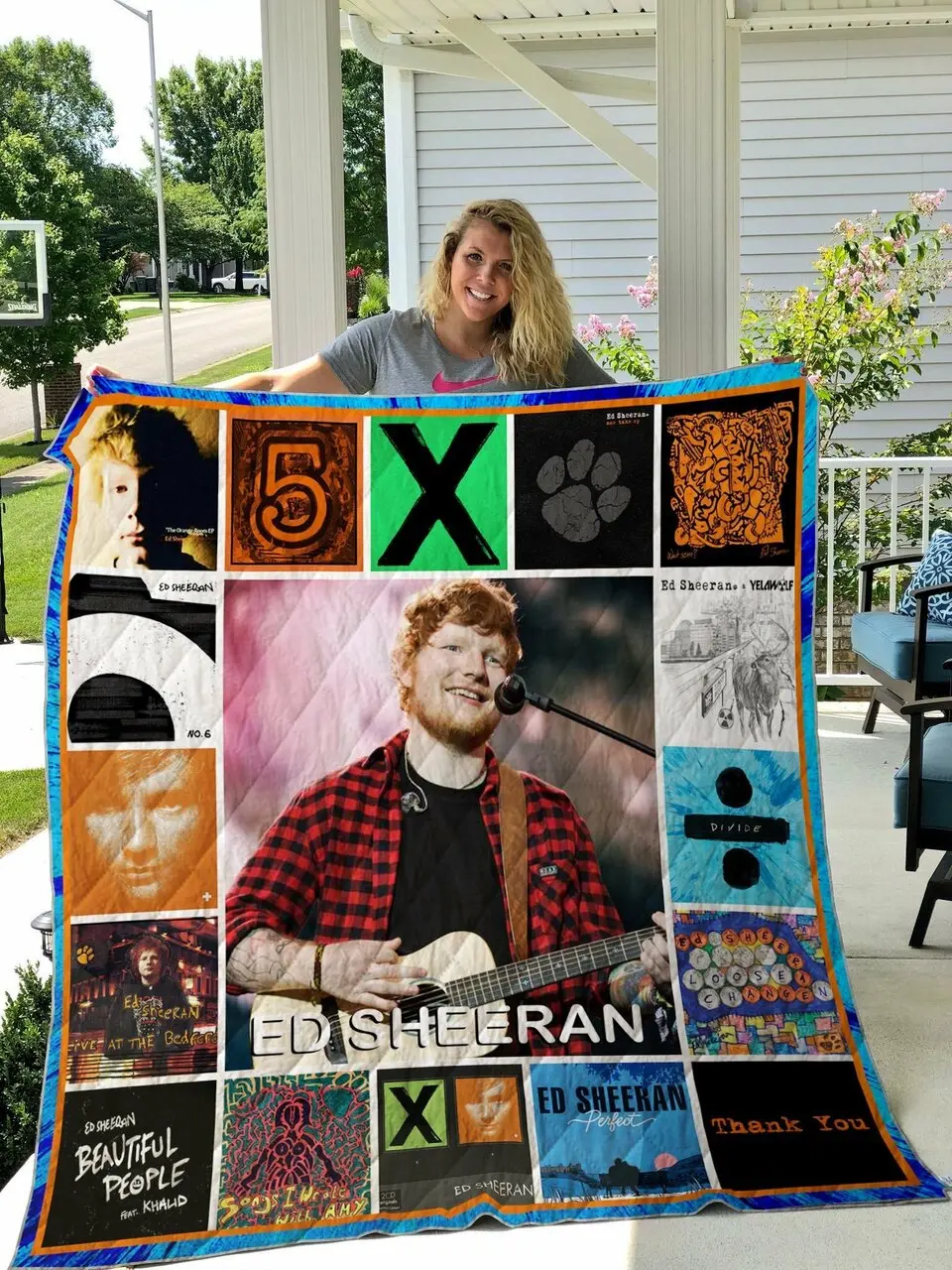 Ed Sheeran Cover Poster Quilt Blanket and Home Decor