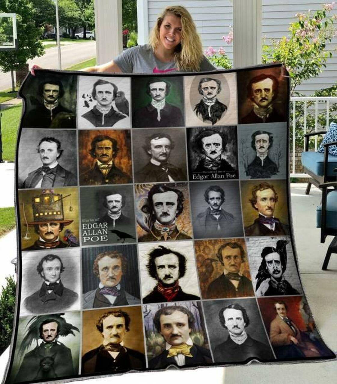 Edgar Allan Poe Quilt Blanket Hvt070605 Quilt and Home Decor