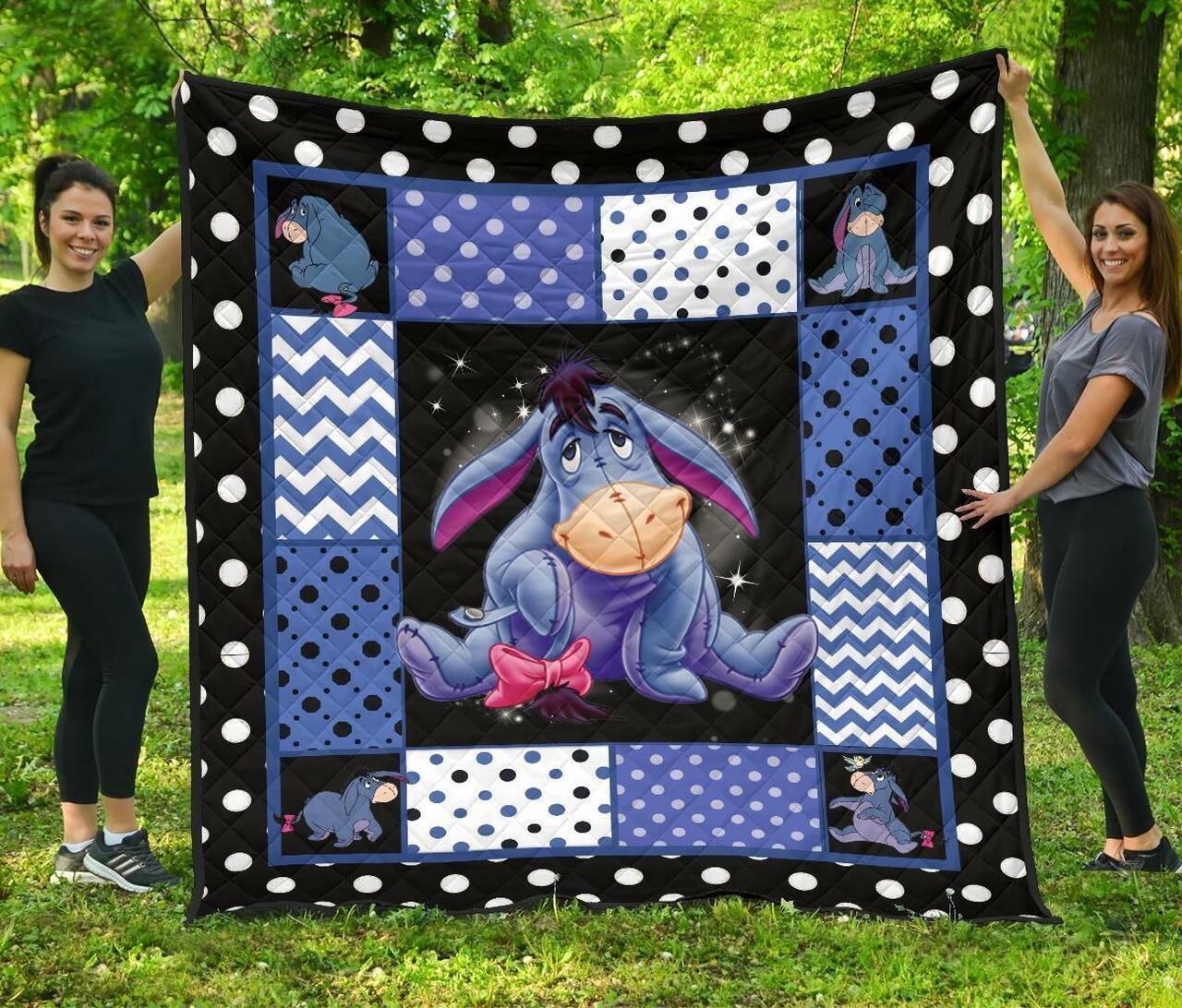 Eeyore Cute Gift Idea For Cartoon Fan Quilt and Home Decor