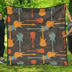 Electric Guitars Pattern DHCDHC DT1910 Quilt Blanket and Home Decor