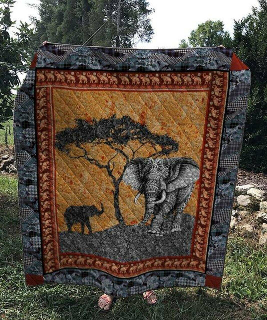 Elephant 1103 42 Quilt Blanket Quilt and Home Decor