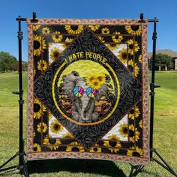 Elephant And Flower DHCKL0909 Quilt Blanket and Home Decor