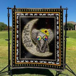 Elephant And Moon DHCLD0909 Quilt Blanket and Home Decor