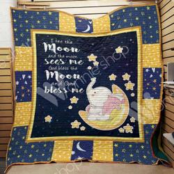 Elephant And The Moon Cld280646 Quilt Blanket and Home Decor