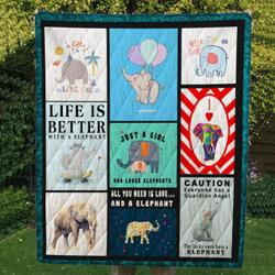 Elephant Cl14100196Mdq Quilt Blanket and Home Decor
