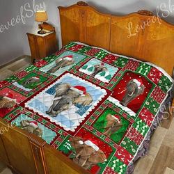 Elephant Frames Christmas DD25090100CL Quilt Blanket and Home Decor