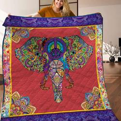 Elephant Hippie Quilt Blanket C9B120309MI and Home Decor