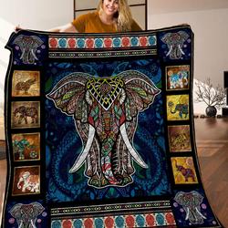 Elephant Mandala Quilt Blanket C9B300504Na and Home Decor