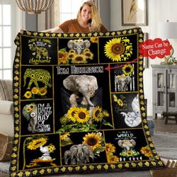 Elephant Personalized Quilt Blanket Hhh010602Nh and Home Decor