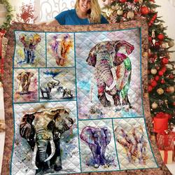 Elephant Pretty Quilt Blanket ABC06011289 and Home Decor