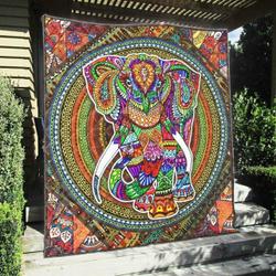 Elephant Qh300703C Tbg Quilt Blanket and Home Decor