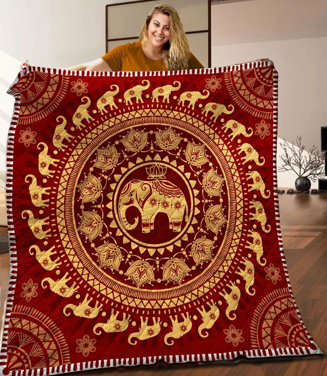 Elephant Quilt Blanket C9B300502Ty and Home Decor