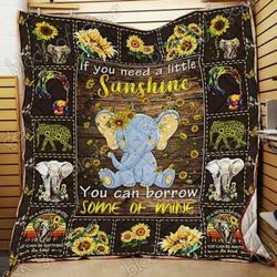 Elephant Sunflower Cl18100241Mdq Quilt Blanket and Home Decor