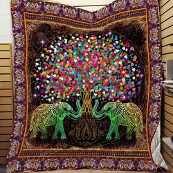 Elephant Tree Of Life Quilt V0308-7  Quilt and Home Decor