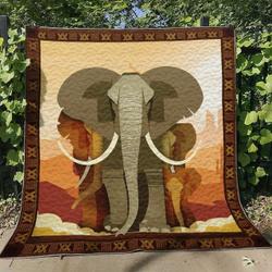 Elephant Tt120714 Quilt Blanket and Home Decor