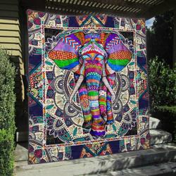 Elephant Tu310708C Tbg Quilt Blanket and Home Decor