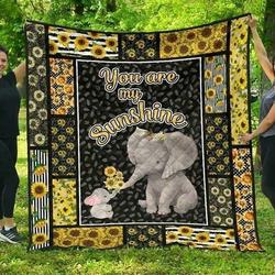 Elephant You Are My Sunshine Cla0810166Q Quilt Blanket and Home Decor