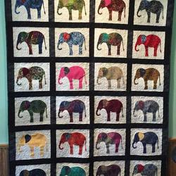 Elephants On Parade Quilt Blanket Lu88  Quilt and Home Decor