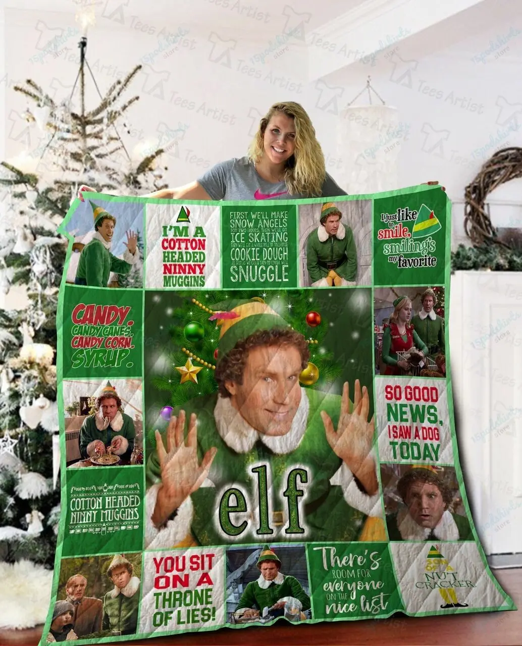 Elf Quilt Blanket 02226 and Home Decor