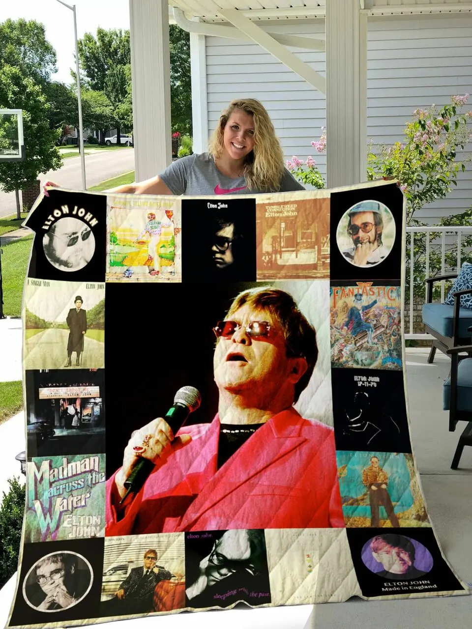 Elton John Quilt Blanket For Fans Ver 17 and Home Decor