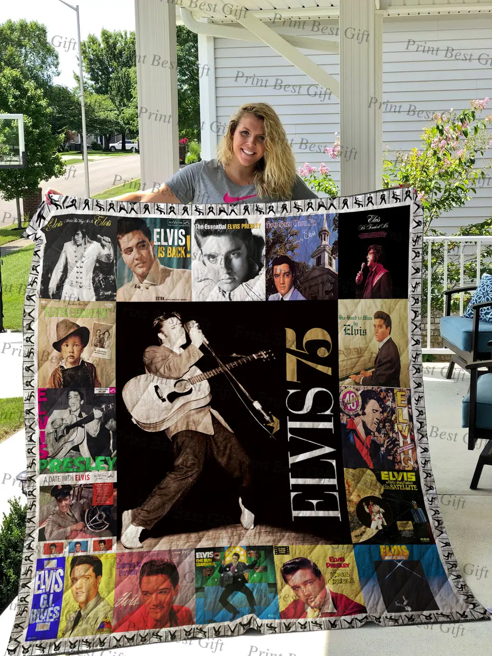 Elvis Presley Poster Quilt and Home Decor