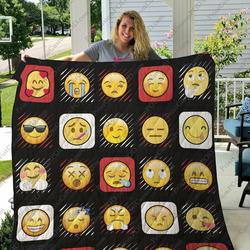 Emojis Funny Quilt Blanket Great Customized Blanket Gifts For Birthday Christmas Thanksgiving and Home Decor