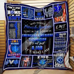 Emt ItS Not Just A Job ItS Who I Am Quilt Blanket Thb1886 and Home Decor