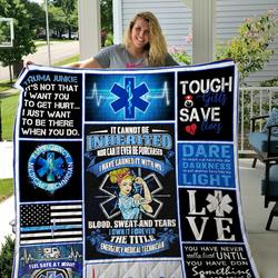 Emt Tough Girls Save Lives Quilt Blanket Great Customized Blanket Gifts For Birthday Christmas Thanksgiving and Home Decor