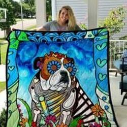 English Bulldog Quilt Blanket Lukuhm Dhc0301804Dd and Home Decor