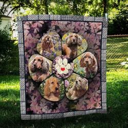 English Cocker Spaniel Petal Flower Quilt Blanket Dhc09122004Dd and Home Decor