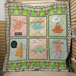 Enjoy The Momment Sloth Quilt Blanket  Quilt and Home Decor