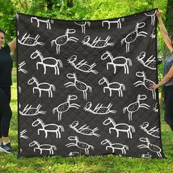 Equestrian Drawn Cl12100269Mdq Quilt Blanket and Home Decor