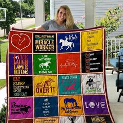 Equestrian My Best Friend Eat Grass Quilt Blanket Great Customized Blanket Gifts For Birthday Christmas Thanksgiving and Home Decor