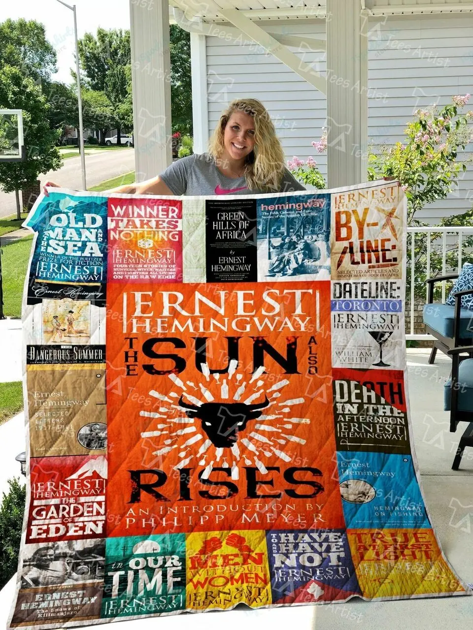 Ernest Hemingway Quilt Blanket 01630 and Home Decor