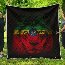 Ethiopia Lion Warrior Premium Quilt A0  Quilt and Home Decor