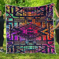 Ethnic Aztec Grunge Trippy Cl17100268Mdq Quilt Blanket and Home Decor