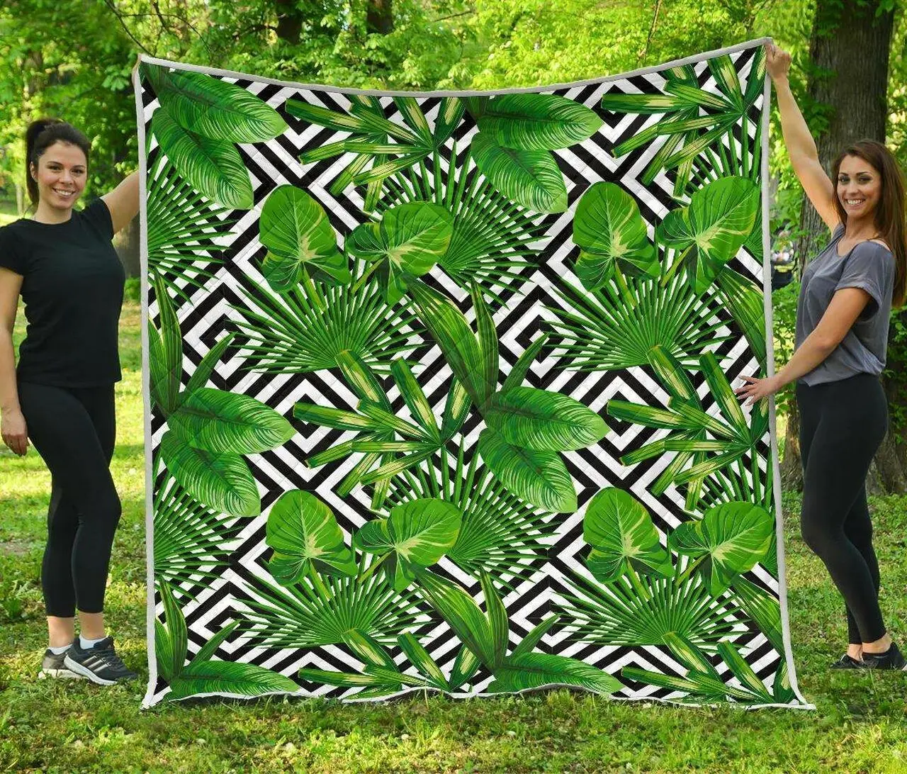 Exotic Tropical Leaves Cl17100278Mdq Quilt Blanket and Home Decor