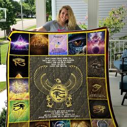 Eye Of Horus Quilt Blanket and Home Decor