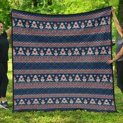 Fairisle Christmas Snowman Cl12100277Mdq Quilt Blanket and Home Decor