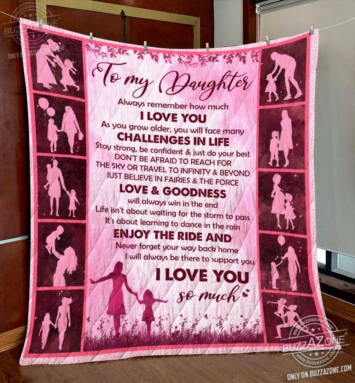 Family Daughter Mom Always Be There To Support Quilt Cc and Home Decor