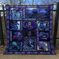 Fantasy Of Dragons Quilt Blanket No96  Quilt and Home Decor