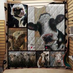 Farm Cow All Of Me Loves All Of You Blanket Th1807 Quilt and Home Decor