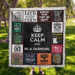 Farm Girl Printed Quilt Blanket Dhc1501616Vt and Home Decor