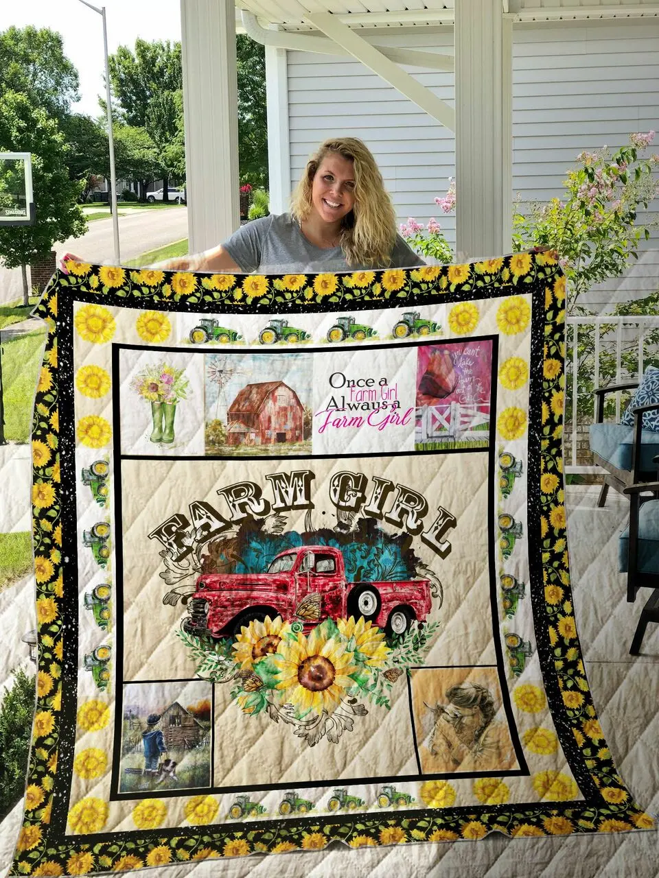 Farm Girl Printed Quilt Blanket Dhc1501622Vt and Home Decor