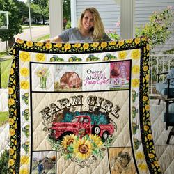 Farm Girl Printed Quilt Blanket Dhc1501622Vt and Home Decor