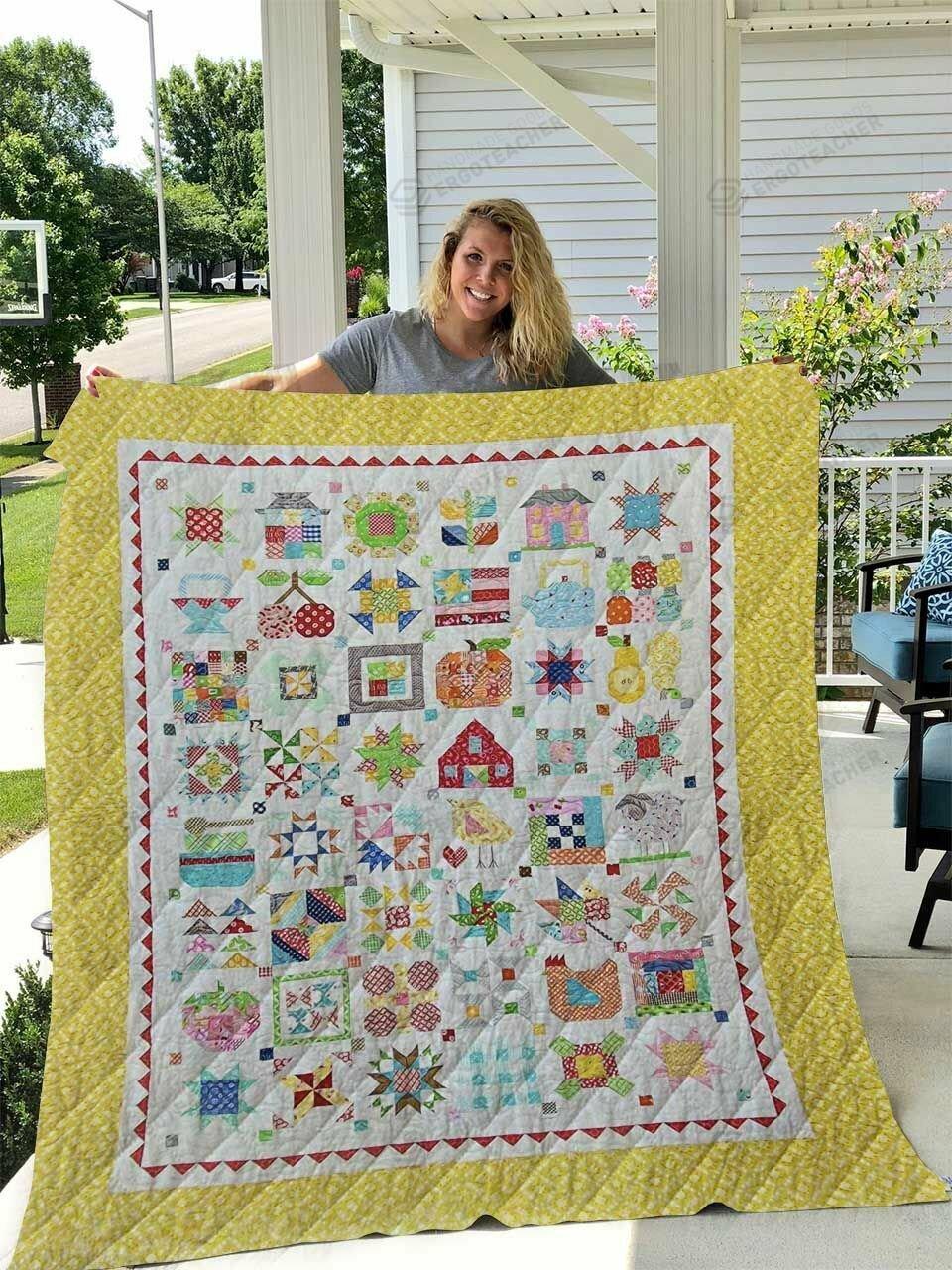 Farm Girl Vintage Quilt Blanket Great Customized Blanket Gifts For Birthday Christmas Thanksgiving and Home Decor