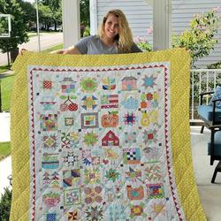 Farm Girl Vintage Quilt Blanket Great Customized Blanket Gifts For Birthday Christmas Thanksgiving and Home Decor