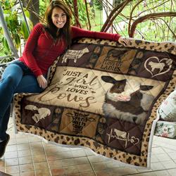 Farm Just A Girl Who Loves Cows Quilt  Maria and Home Decor