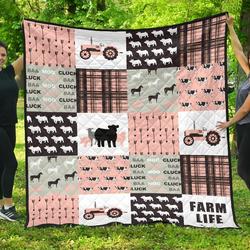 Farm Life Quilt Blanket Pink Dhc1112207Dd and Home Decor