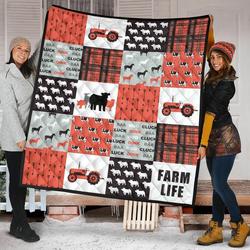 Farm Life Quilt Blanket Red Dhc02012029Td and Home Decor